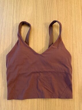 lululemon athletica Ribbed V-Neck Crop Tank in Deep Mauve